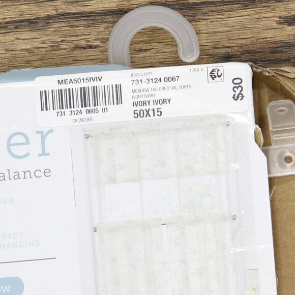 NEW Regal Home Embroidered Rod Pocket Tailored Valance Ivory Off White 50" x 15" - Picture 9 of 9